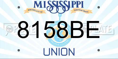 8158BE Mississippi License Plate