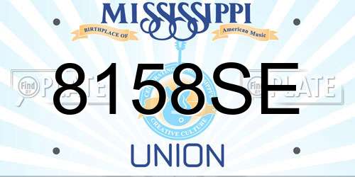 8158SE Mississippi License Plate