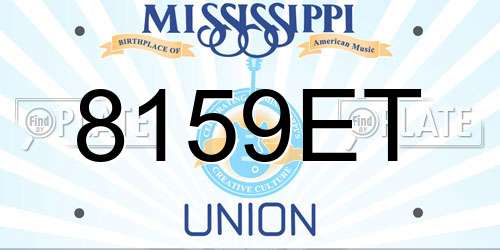 8159ET Mississippi License Plate