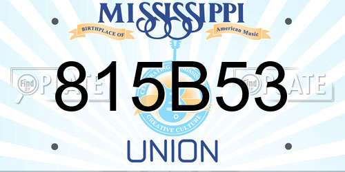 815B53 Mississippi License Plate