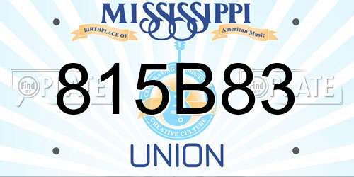 815B83 Mississippi License Plate