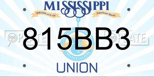 815BB3 Mississippi License Plate
