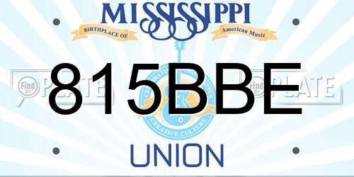815BBE Mississippi License Plate