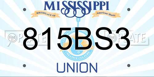 815BS3 Mississippi License Plate
