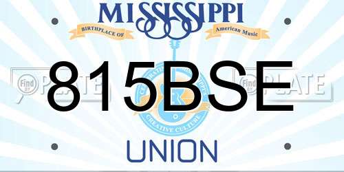 815BSE Mississippi License Plate