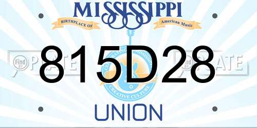815D28 Mississippi License Plate