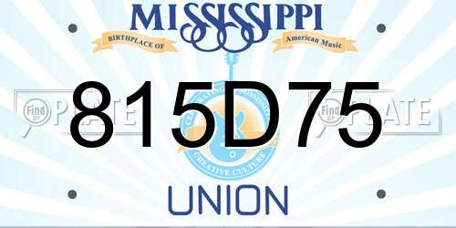 815D75 Mississippi License Plate