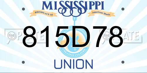 815D78 Mississippi License Plate