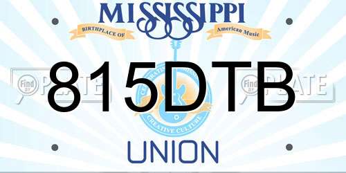 815DTB Mississippi License Plate