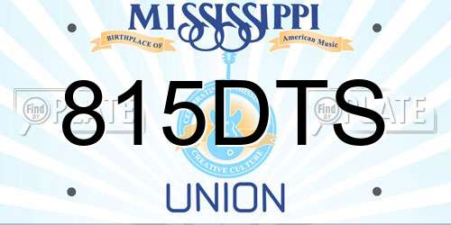 815DTS Mississippi License Plate