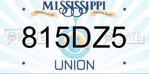 815DZ5 Mississippi License Plate
