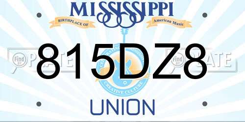 815DZ8 Mississippi License Plate