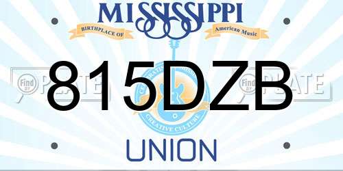815DZB Mississippi License Plate