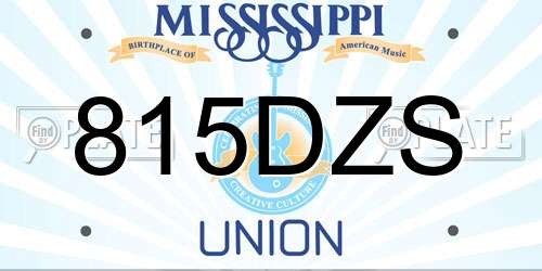 815DZS Mississippi License Plate