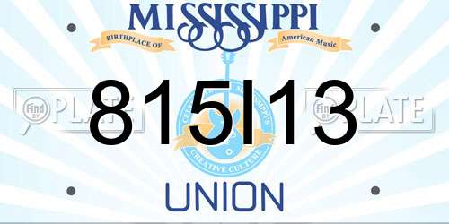815I13 Mississippi License Plate