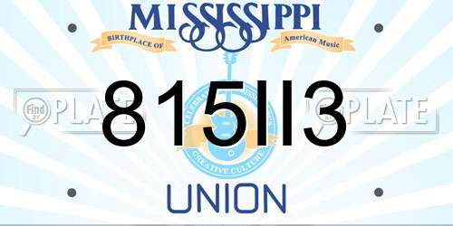 815II3 Mississippi License Plate