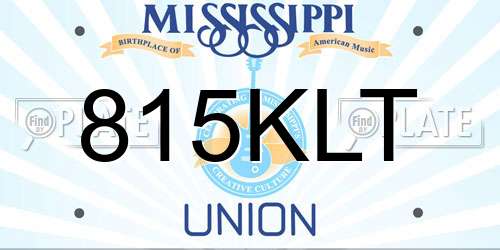 815KLT Mississippi License Plate