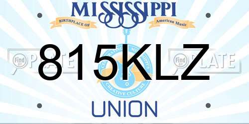 815KLZ Mississippi License Plate