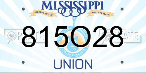 815O28 Mississippi License Plate