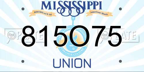 815O75 Mississippi License Plate