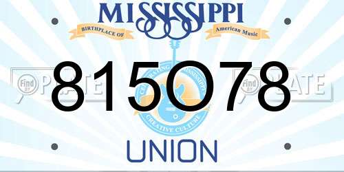 815O78 Mississippi License Plate
