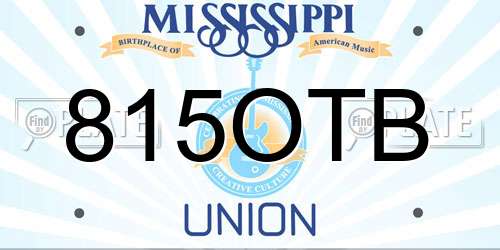 815OTB Mississippi License Plate