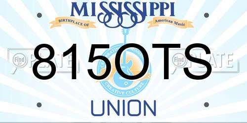 815OTS Mississippi License Plate