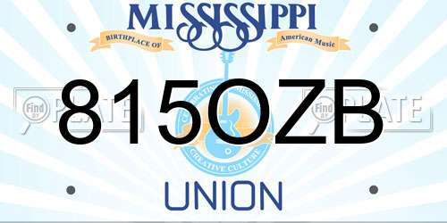 815OZB Mississippi License Plate