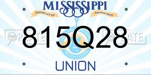 815Q28 Mississippi License Plate