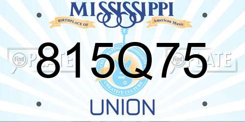 815Q75 Mississippi License Plate