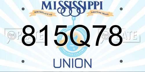 815Q78 Mississippi License Plate