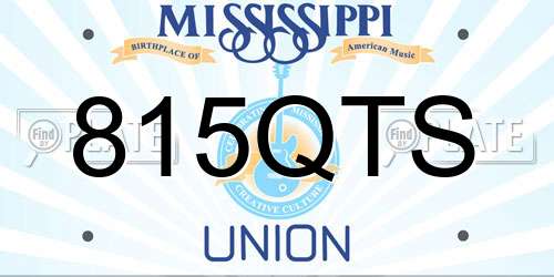 815QTS Mississippi License Plate