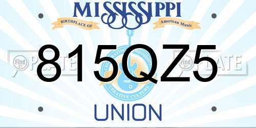815QZ5 Mississippi License Plate