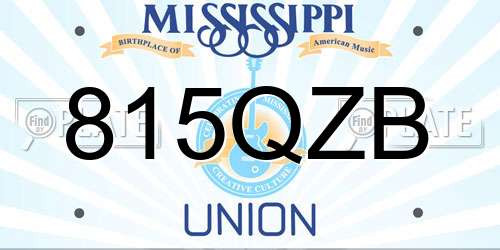 815QZB Mississippi License Plate