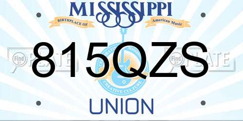 815QZS Mississippi License Plate