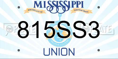 815SS3 Mississippi License Plate