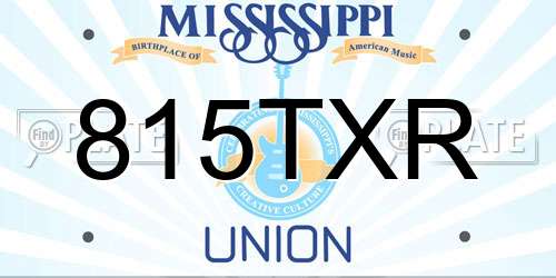 815TXR Mississippi License Plate