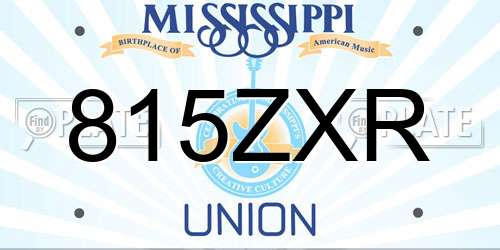 815ZXR Mississippi License Plate