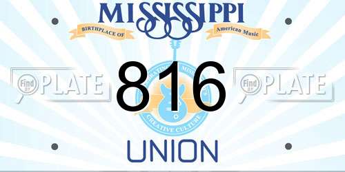 816 Mississippi License Plate
