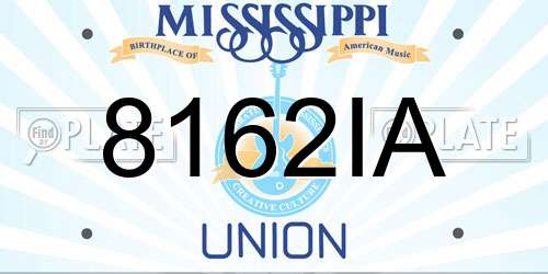 8162IA Mississippi License Plate
