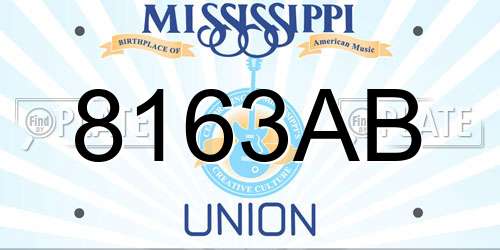 8163AB Mississippi License Plate
