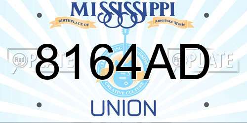 8164AD Mississippi License Plate