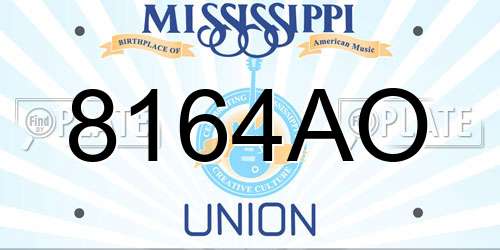 8164AO Mississippi License Plate