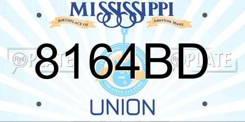 8164BD Mississippi License Plate