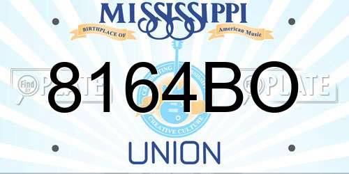 8164BO Mississippi License Plate