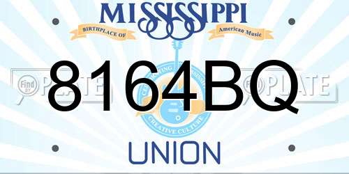 8164BQ Mississippi License Plate