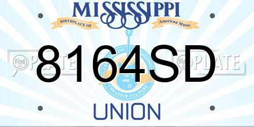 8164SD Mississippi License Plate