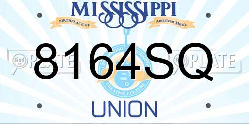 8164SQ Mississippi License Plate