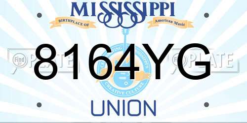 8164YG Mississippi License Plate
