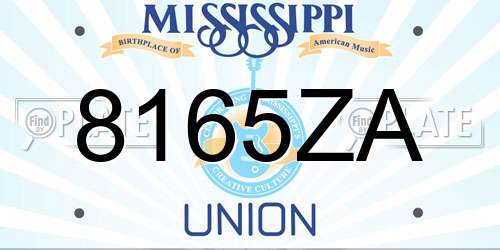 8165ZA Mississippi License Plate